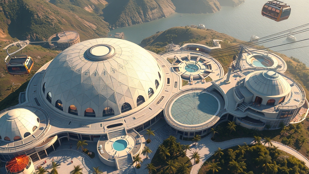 복합리조트 개발 상세 계획 (realistic 스타일)