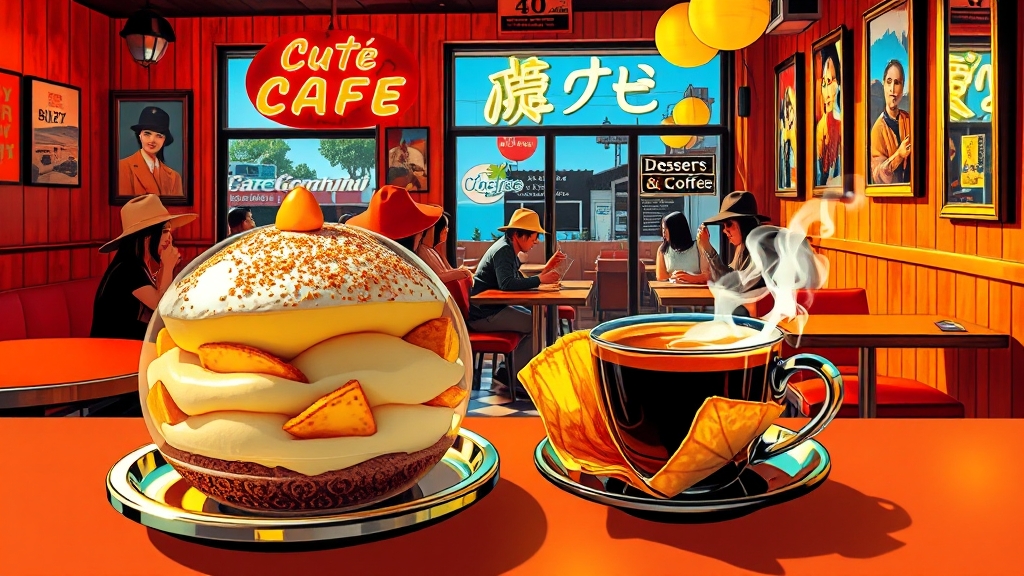 나카자키초 추천 카페 & 디저트 (popart 스타일)