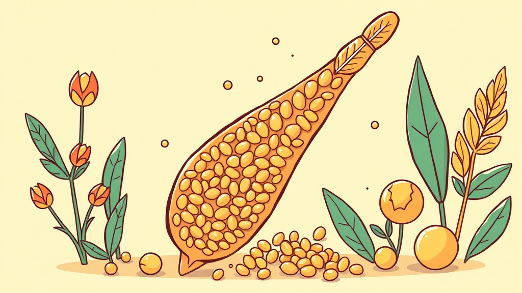 고대 곡물 카무트의 특징 일러스트