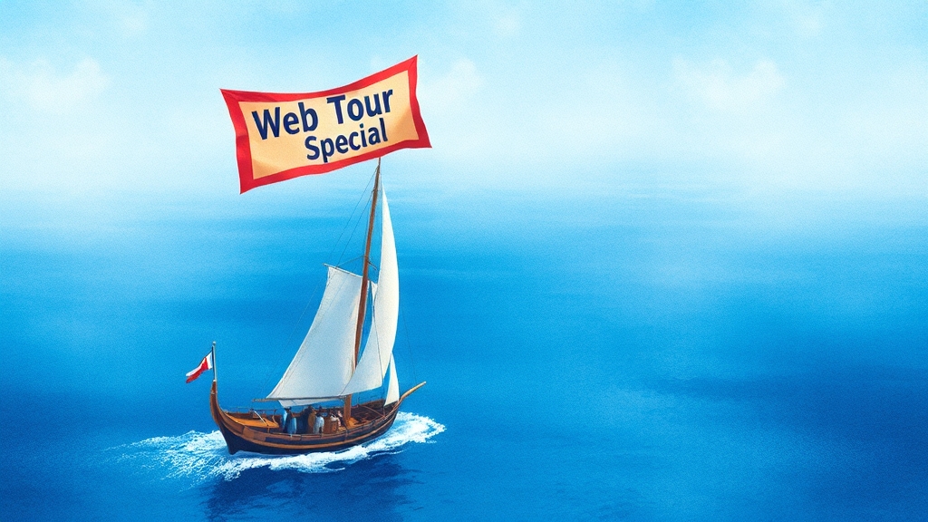 웹투어 특가, 놓치지 마세요! (watercolor 스타일)