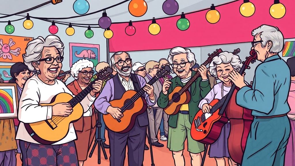 시니어 예술제란? (cartoon 스타일)