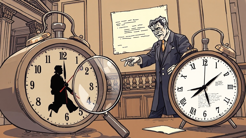 공소시효 정지 및 중단 (illustration 스타일)