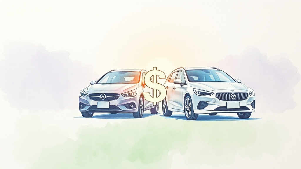 자차 보험, 면책금과 조건 제대로 이해하기 (watercolor 스타일)