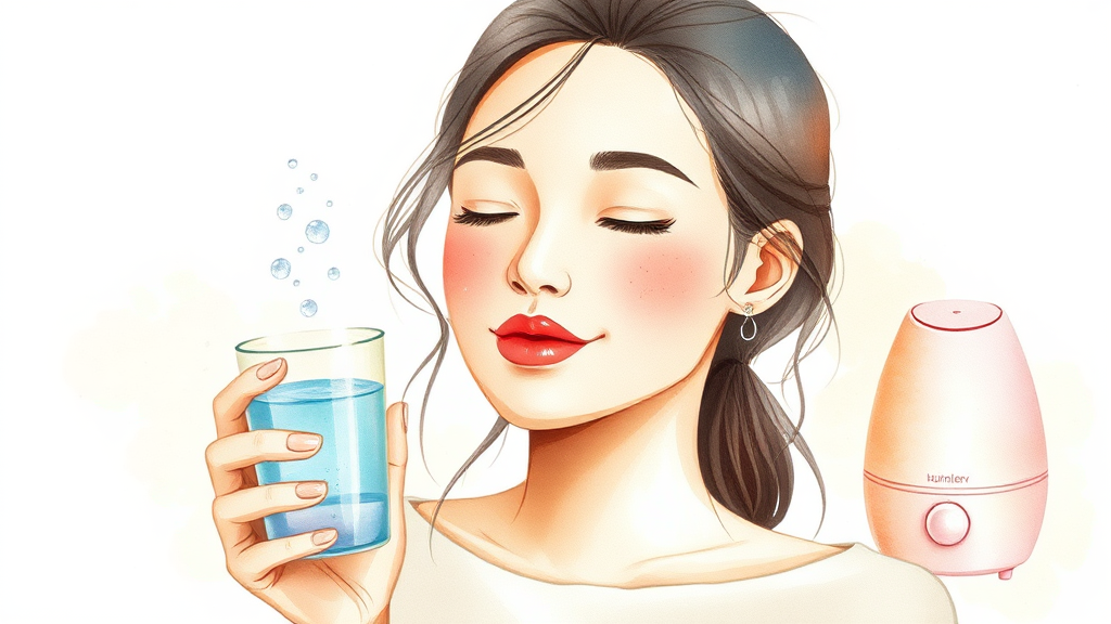 촉촉 피부 위한 생활 습관 (watercolor 스타일)