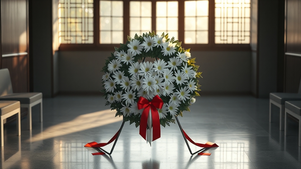 근조화환 제작 및 배송 (realistic 스타일)