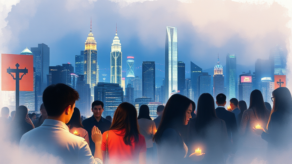 개최 배경: 아티스트 & 서포트 홍콩 (watercolor 스타일)