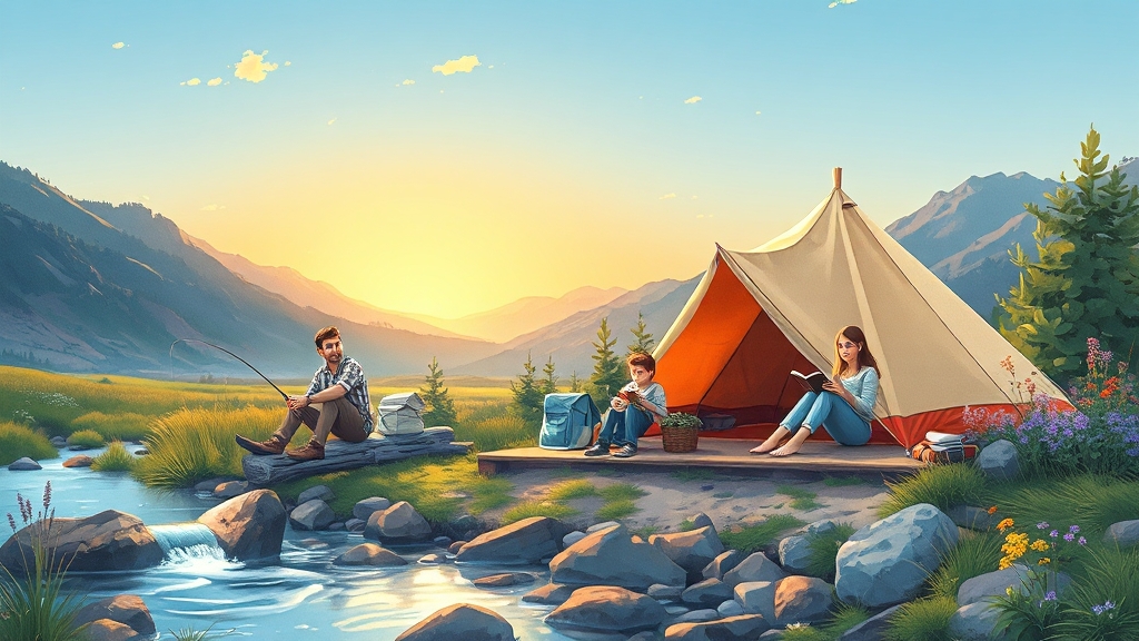 물가솔솔캠핑장 소개 (illustration 스타일)