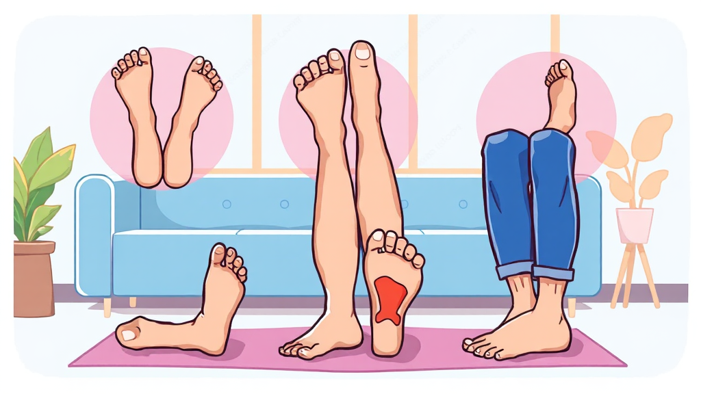 족저근막염 스트레칭 방법 (cartoon 스타일)