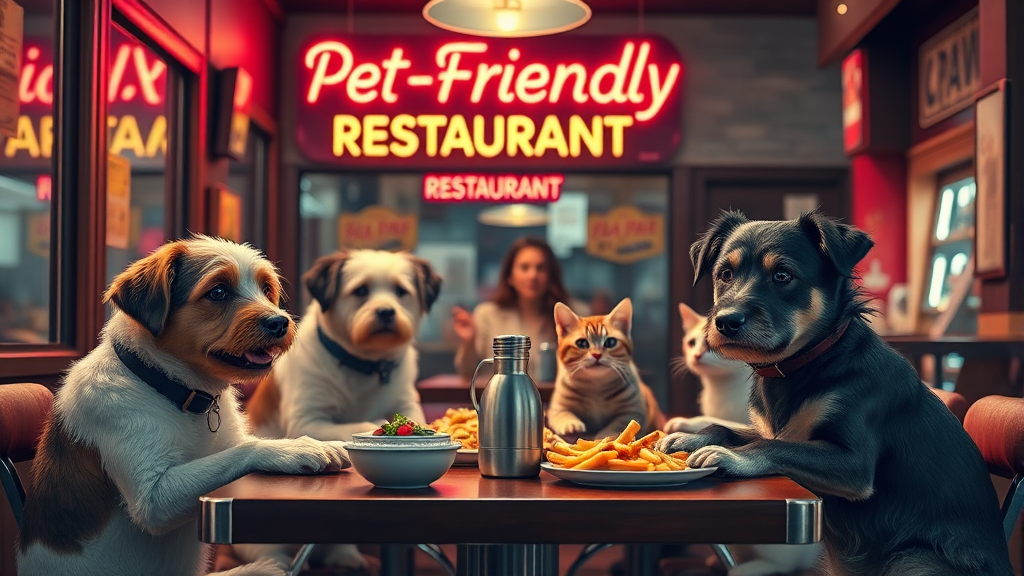 댕냥이 동반 식당, 뭐가 달라지나? (realistic 스타일)