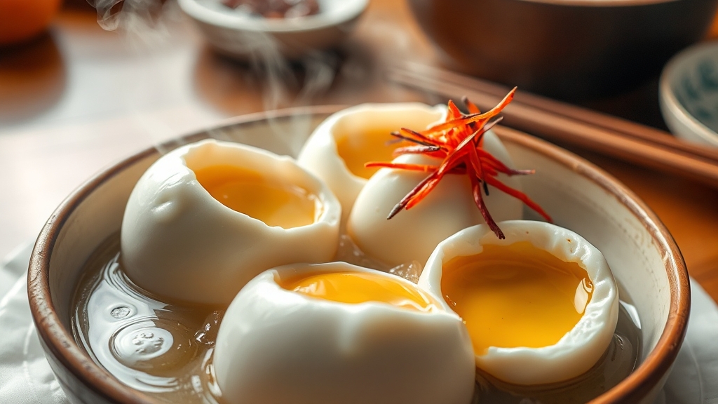 계란찜 황금비율: 핵심 재료 (realistic 스타일)