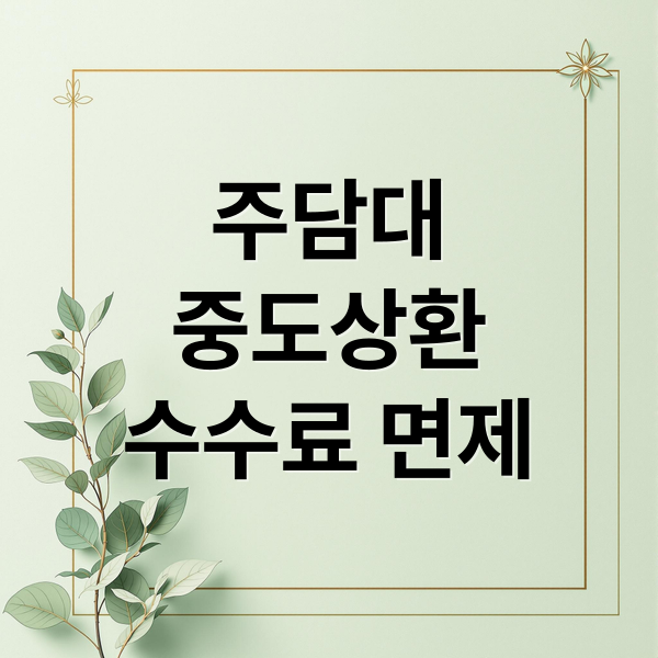 주담대
중도상환
수수료 면제 (주택담보대출 중도상환수수료 면제)
