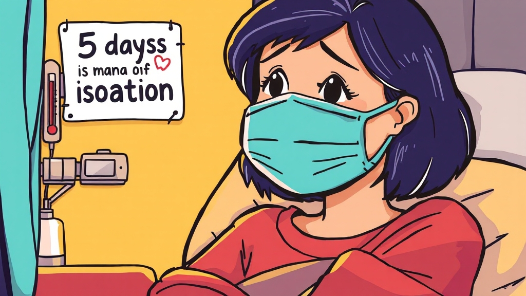 독감 격리 기간 (cartoon 스타일)