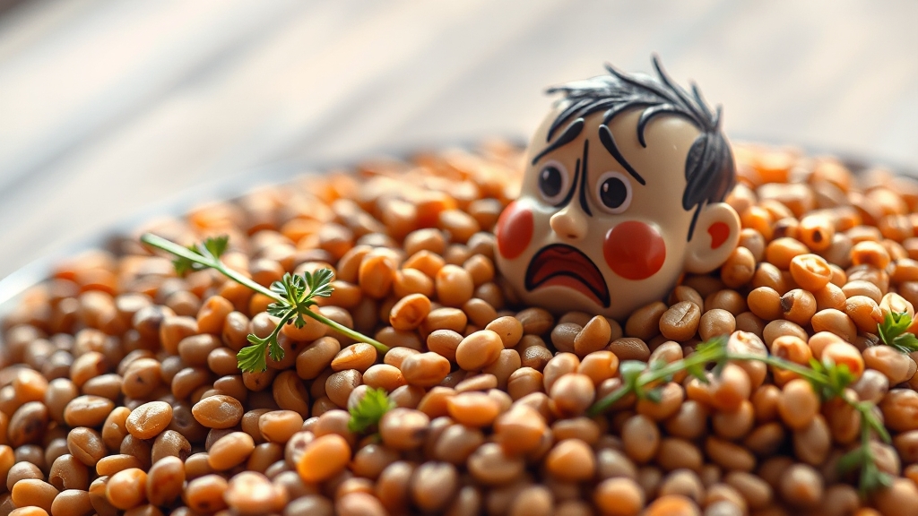 렌틸콩 섭취 시 주의사항 및 부작용은? (realistic 스타일)