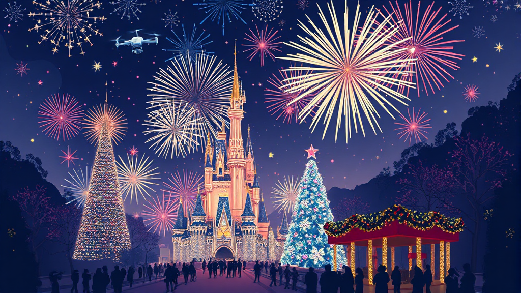 퍼레이드, 트리 점등식, 드론쇼 완벽 가이드 (illustration 스타일)