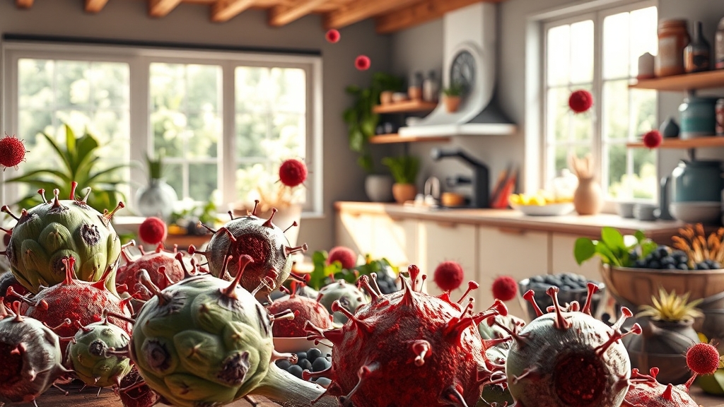 염증 유발 요인과 건강 영향 (realistic 스타일)