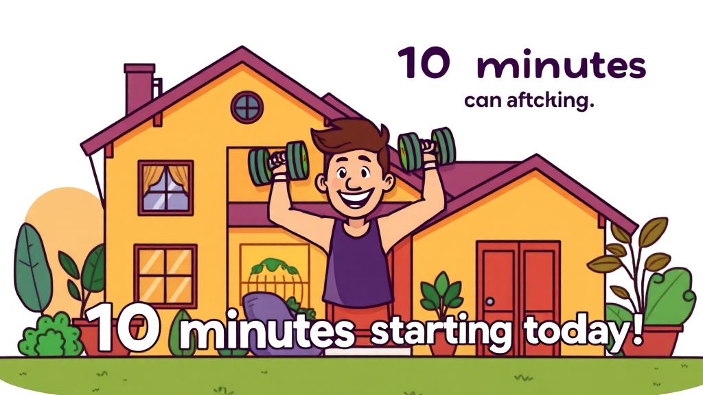 홈트, 지금 바로 시작하세요! (cartoon 스타일)