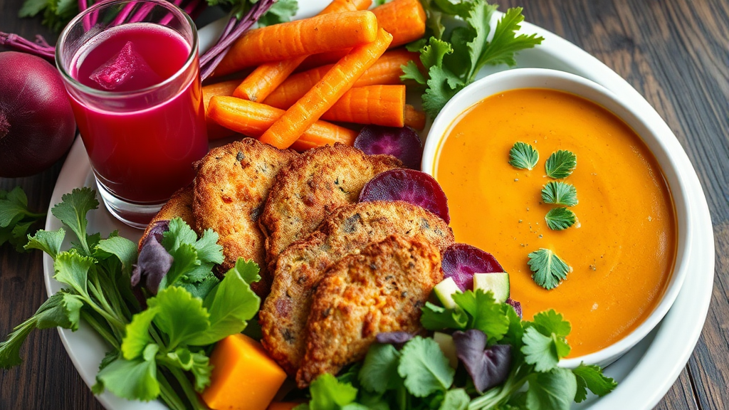 채소 기반 면역력 강화 (realistic 스타일)