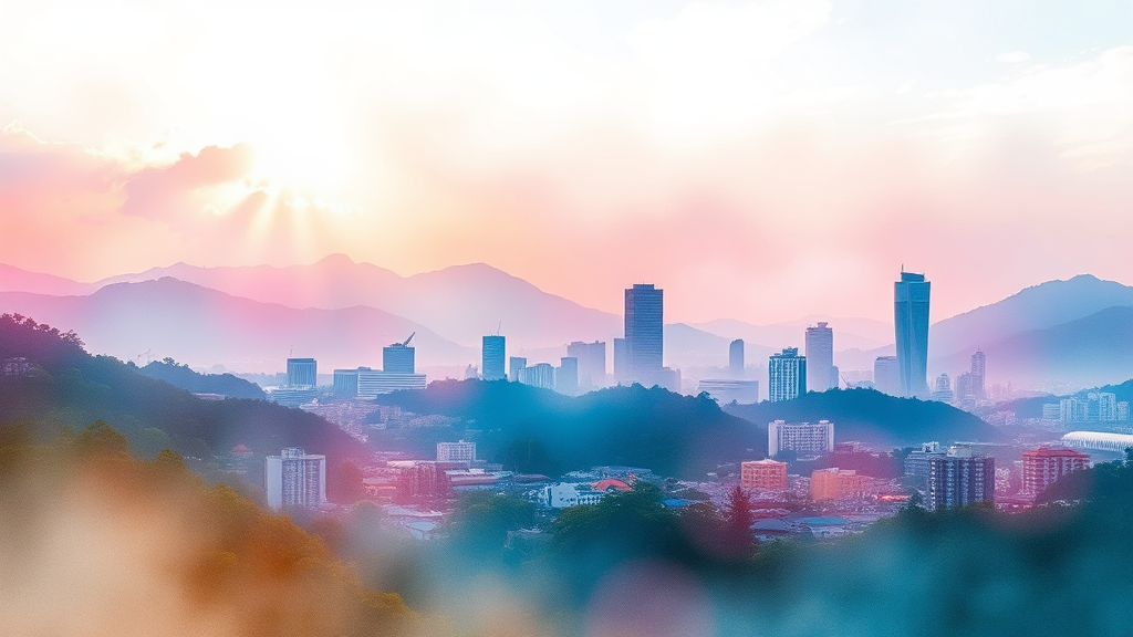 동두천시의 모든 것: 생활 정보부터 문화 행사까지 (watercolor 스타일)