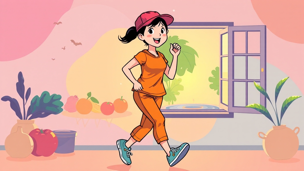 박미선의 건강 관리 비법 (cartoon 스타일)