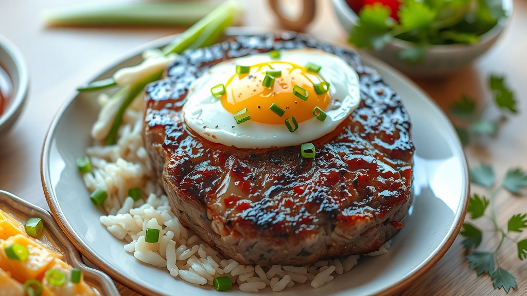 함박스테이크 & 파로밥 플레이팅 (watercolor 스타일)