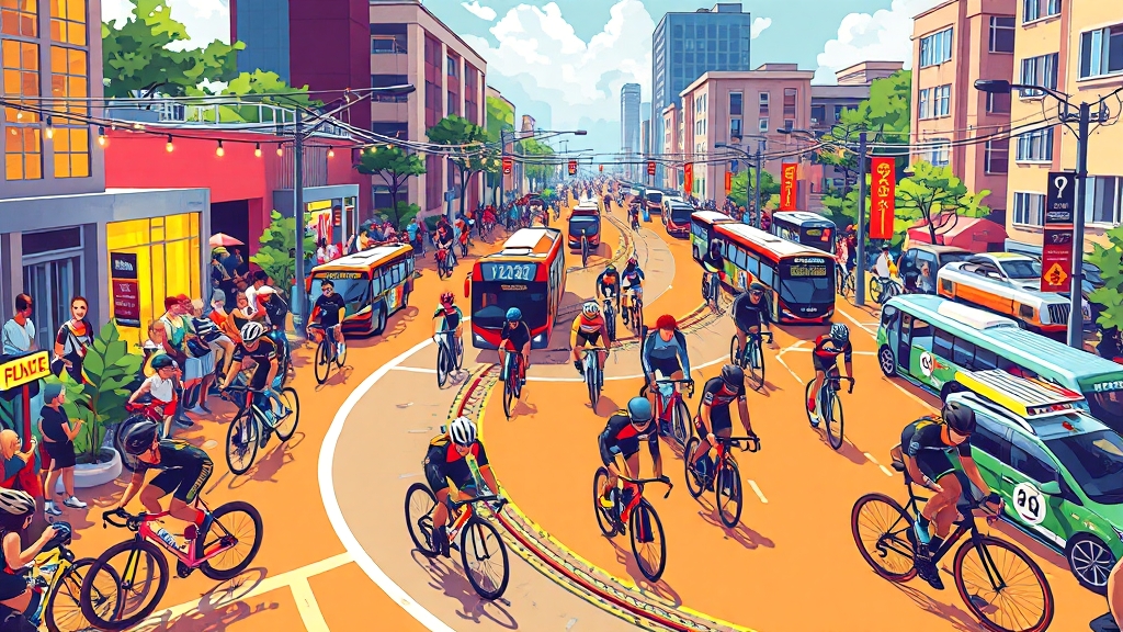 자전거 및 교통 정보 (cartoon 스타일)