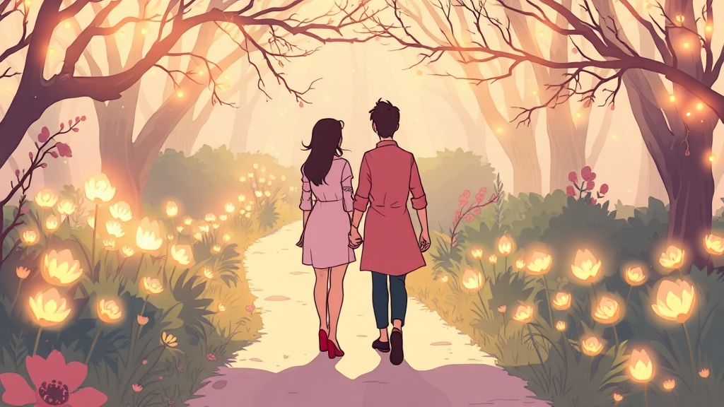 로맨틱한 분위기의 데이트 코스 (cartoon 스타일)