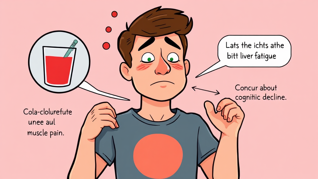 몸이 보내는 이상 신호: 고지혈증 약 부작용 증상 알아보기 (cartoon 스타일)