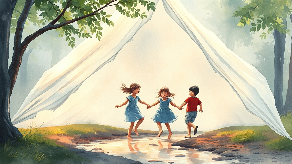 비 오는 날, 캠핑장 이렇게 고르세요! (watercolor 스타일)