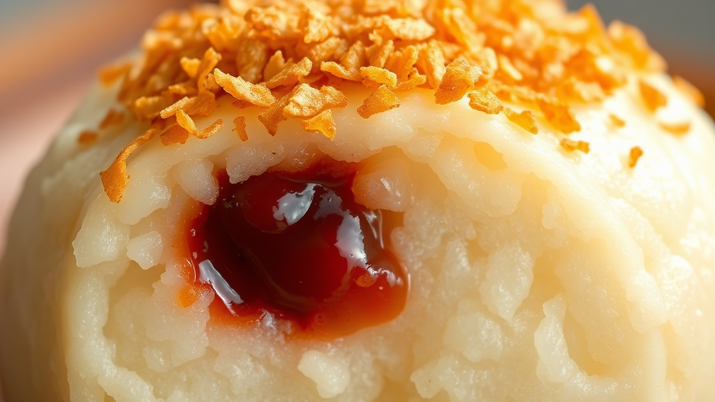 쫀득볼 vs 두바이 모찌 비교 (realistic 스타일)