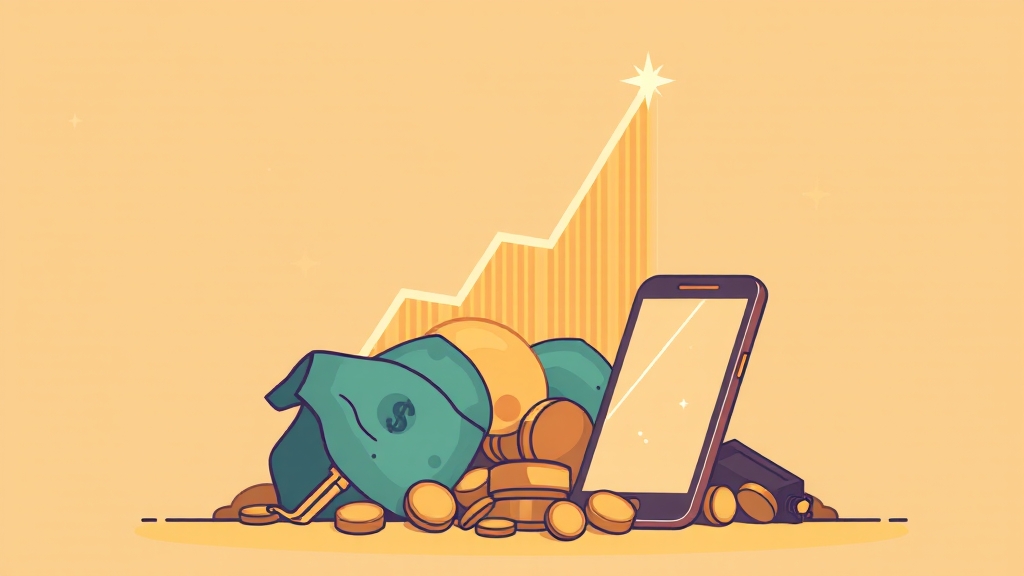 중고 거래, 똑똑하게 수익 창출 (illustration 스타일)