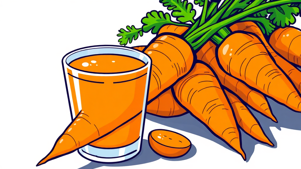 주스용 당근 고르는 법 (cartoon 스타일)