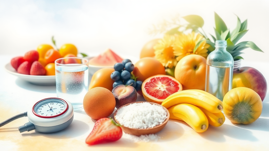 나트륨 섭취 줄이기 실천법 (watercolor 스타일)