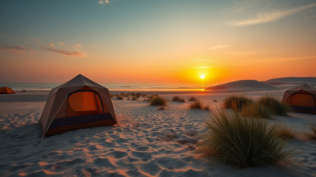 캠핑장 주변 관광 명소 (realistic 스타일)