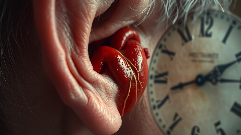 귓불 주름과 심근경색의 연관성 (realistic 스타일)