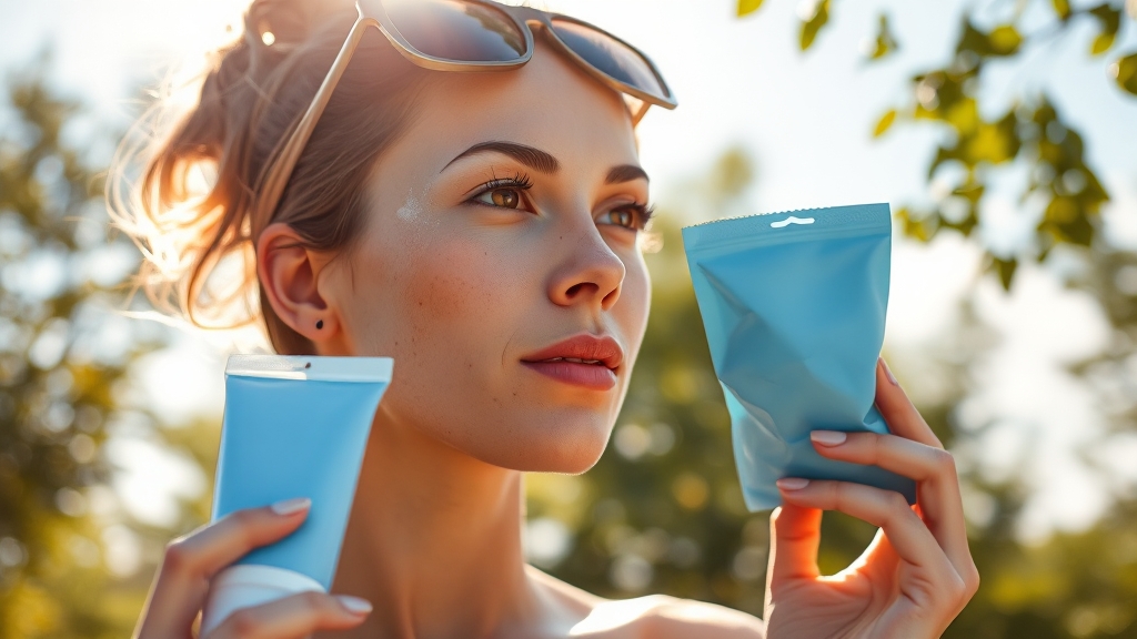 자외선 차단의 중요성과 피부 보호 (realistic 스타일)