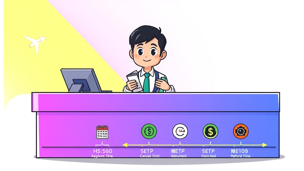 환불 요청 절차 및 수수료 (cartoon 스타일)