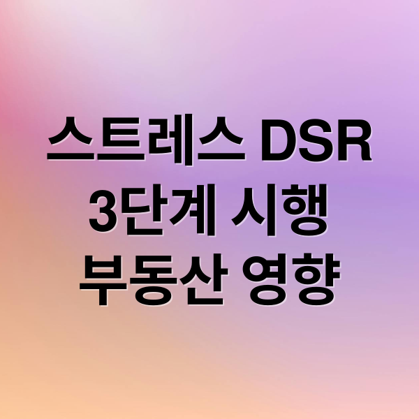 스트레스 DSR
3단계 시행
부동산 영향 (DSR 3단계)