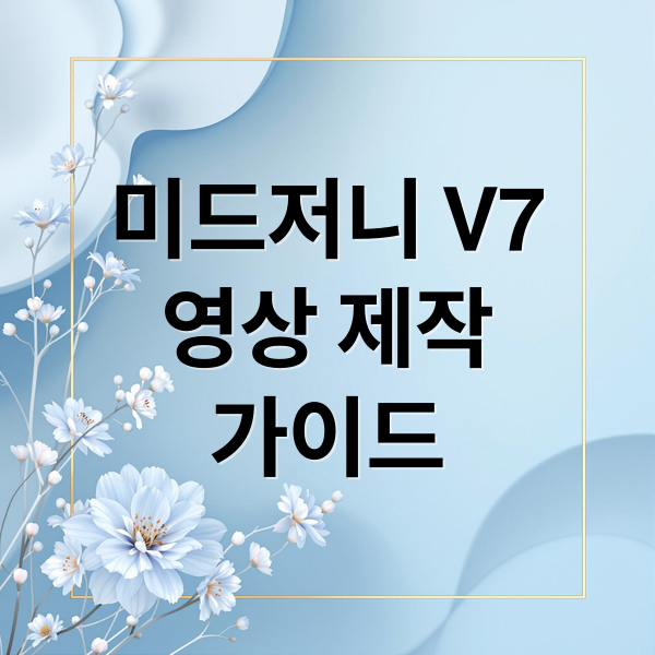 미드저니 V7
영상 제작
가이드 (미드저니(Midjourney) v7, ‘AI 비디오 생성’ 출시)