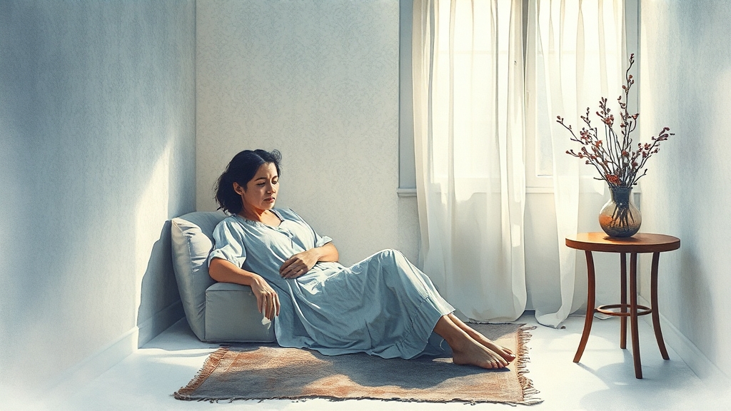 갱년기 우울증, 어떤 증상이 나타날까? (watercolor 스타일)