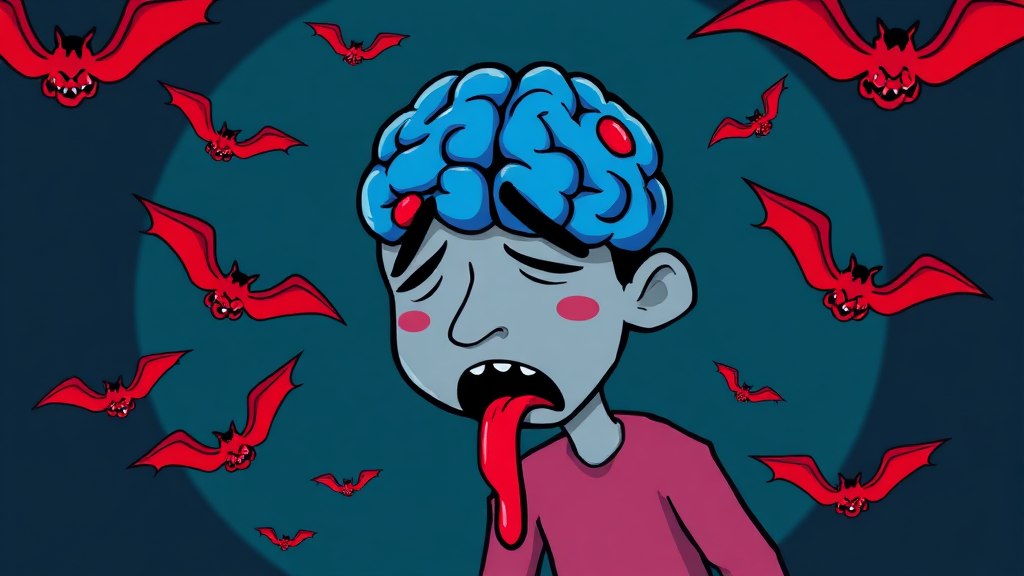 니파 바이러스 증상 및 잠복기 (cartoon 스타일)