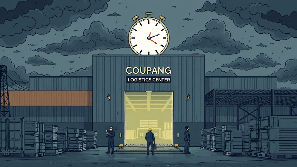 쿠팡 퇴직금 논란의 시작 (illustration 스타일)