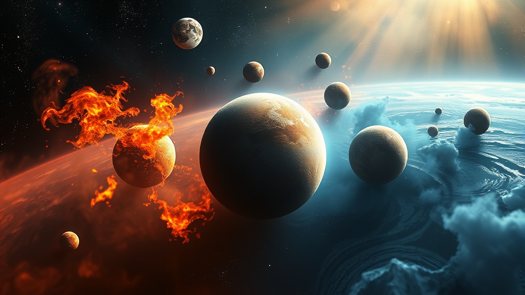 원소별 궁합 (불, 흙, 공기, 물) (realistic 스타일)