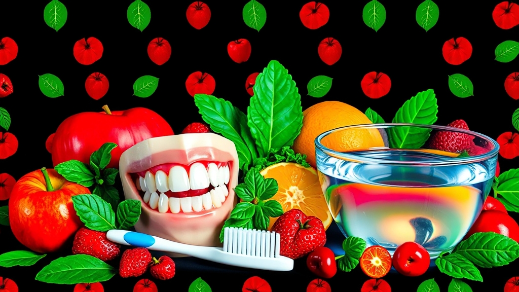 구강 건강 유지 생활 습관 (popart 스타일)