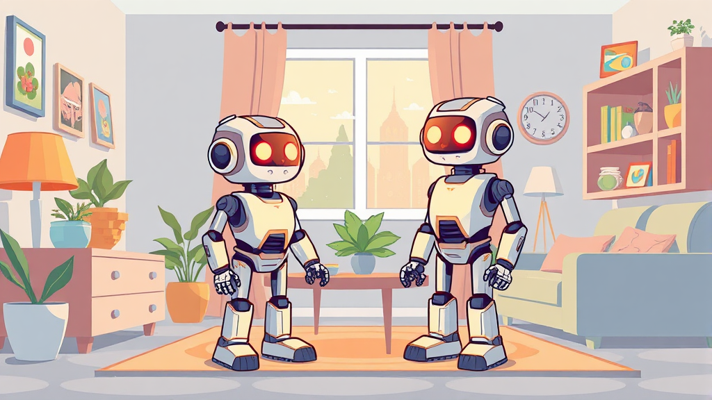 휴머노이드 로봇 시장 전망과 기대 효과 (cartoon 스타일)