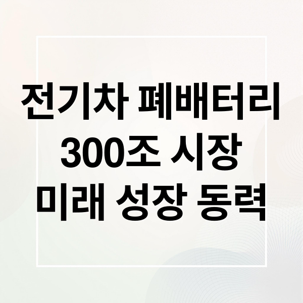 전기차 폐배터리
300조 시장
미래 성장 동력 (폐배터리 재활용 시장 전기차 투자)