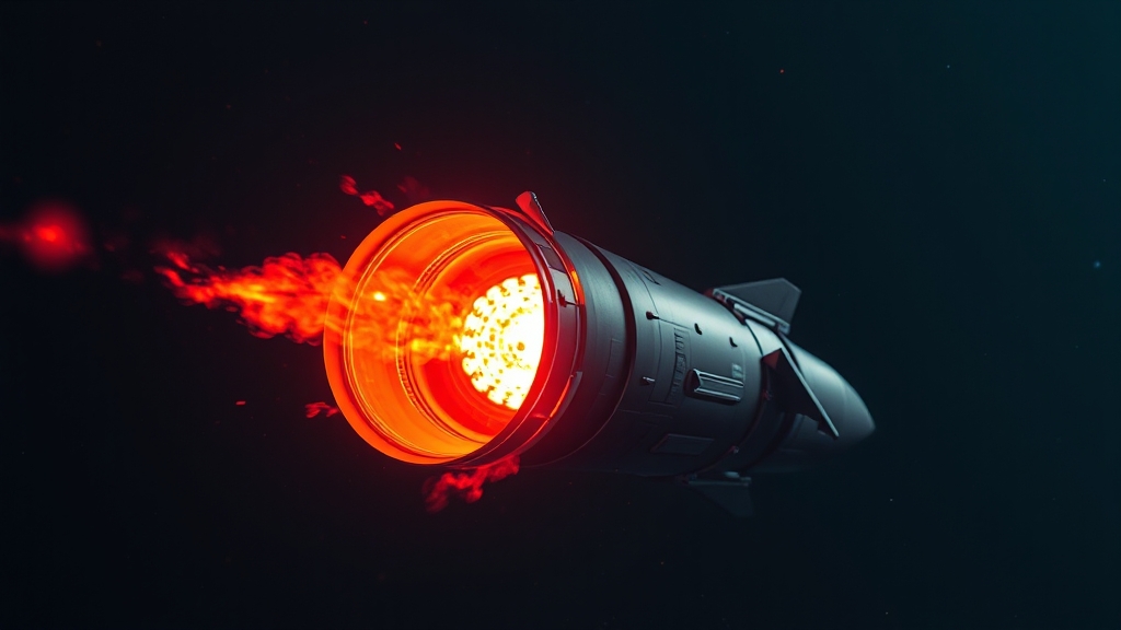 고체 연료 로켓 엔진 원리 (realistic 스타일)