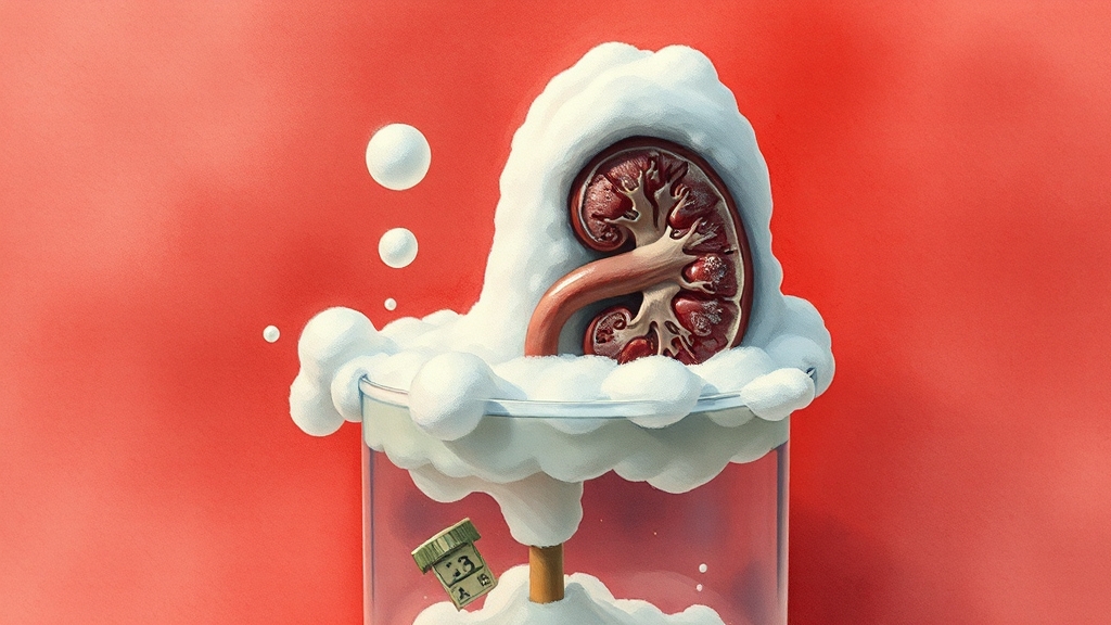 소변 거품 원인: 단백뇨와 가능성 (watercolor 스타일)