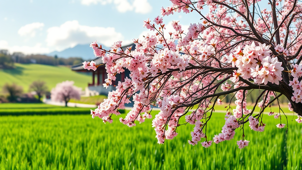 맛과 멋을 더하는 전라북도 봄 축제 즐기기 (realistic 스타일)