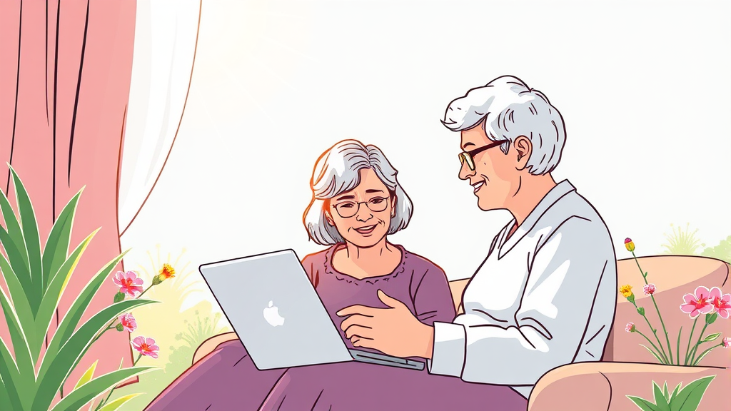 온라인 치매교육, 어떻게 신청할까요? (illustration 스타일)