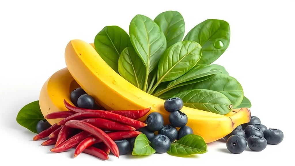 붓기 빼는 음식: 종류별 효능 (realistic 스타일)